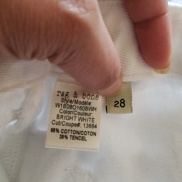 Rag & Bone white front button denim mini size 28 - Picture 7 of 8